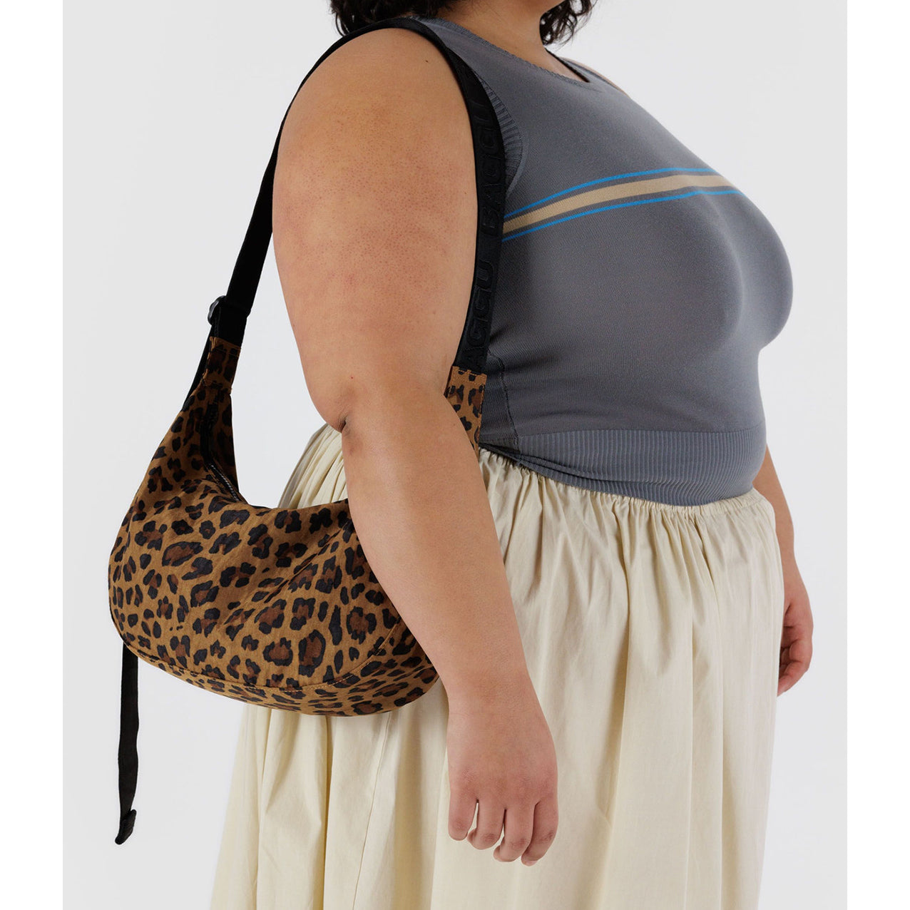 Baggu Medium Nylon Crescent Bag Leopard