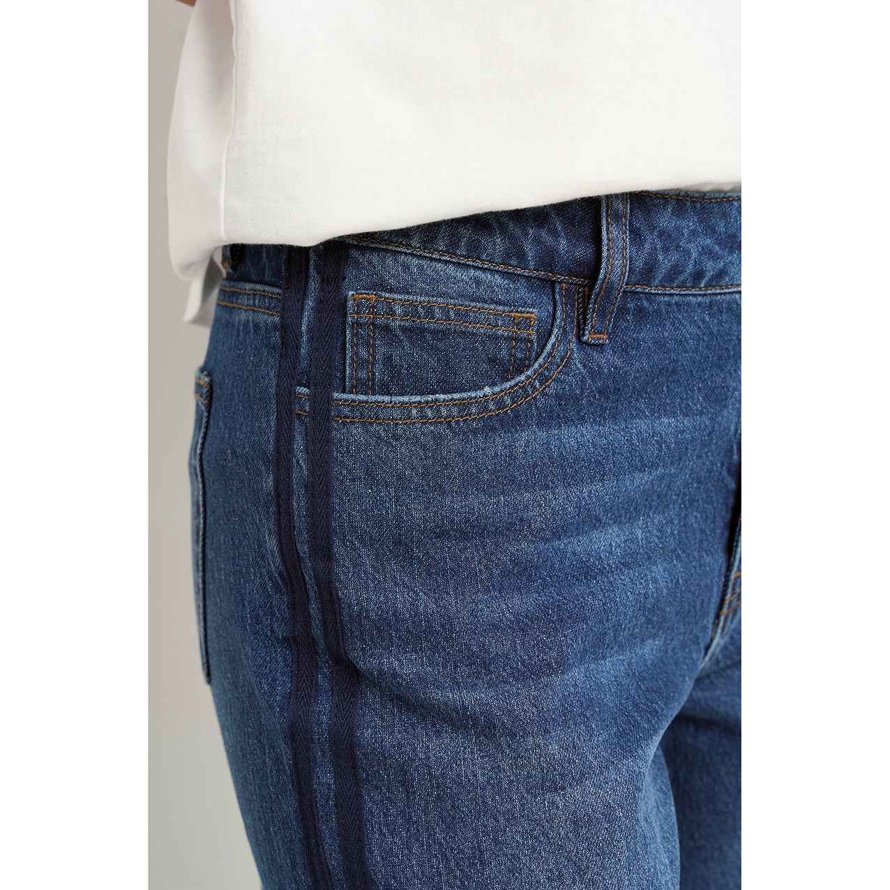 Manhattan Side Stripe Wide Leg Jean