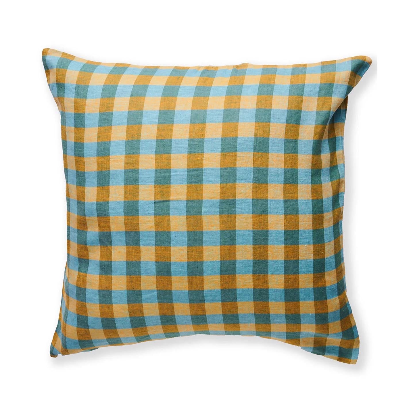 Marigold Tartan Linen Euro Pillowcase Single