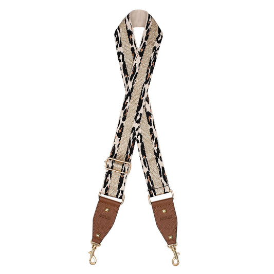 Antler Bag Strap Natural Cheetah/Gold