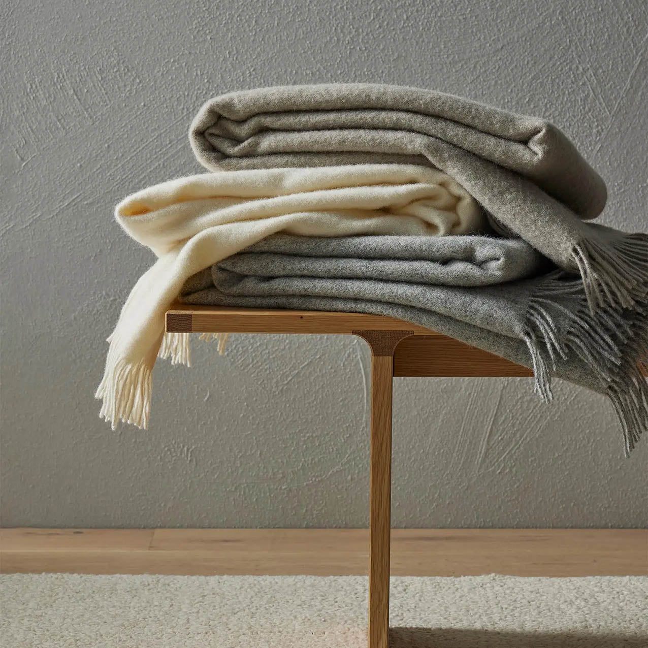 Nordic Ash Wool Throw 140x240cm