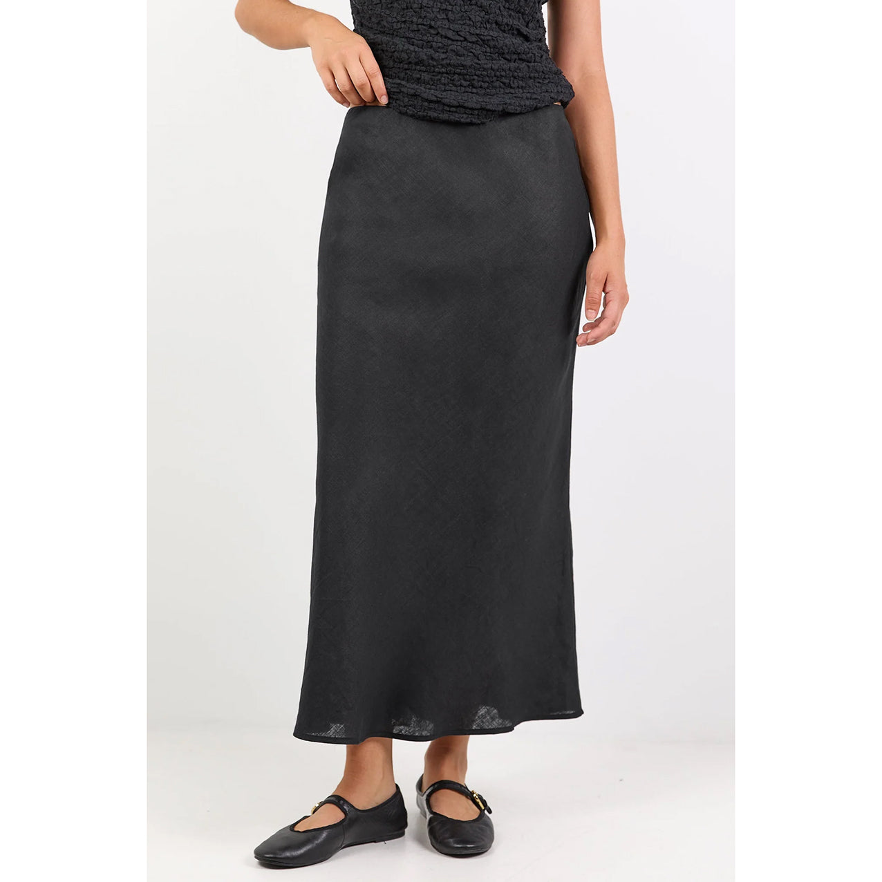 Bliss Black Linen Skirt