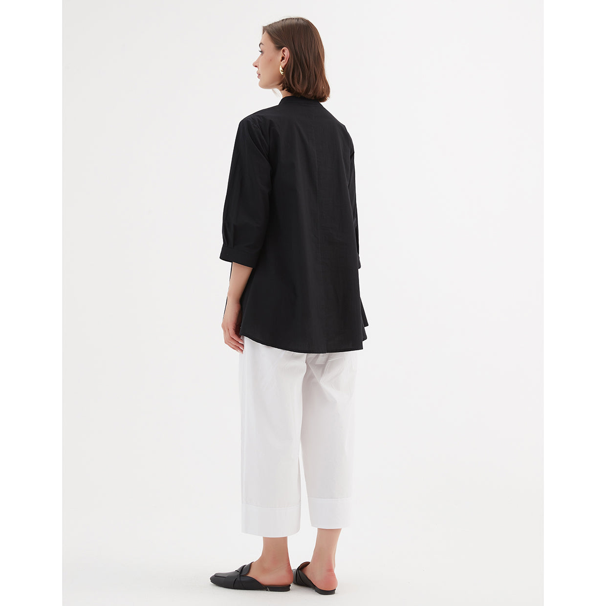 Notch Collar Shirt Black