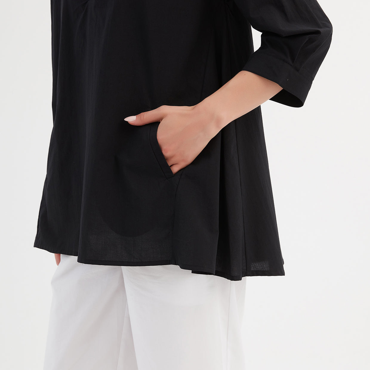 Notch Collar Shirt Black