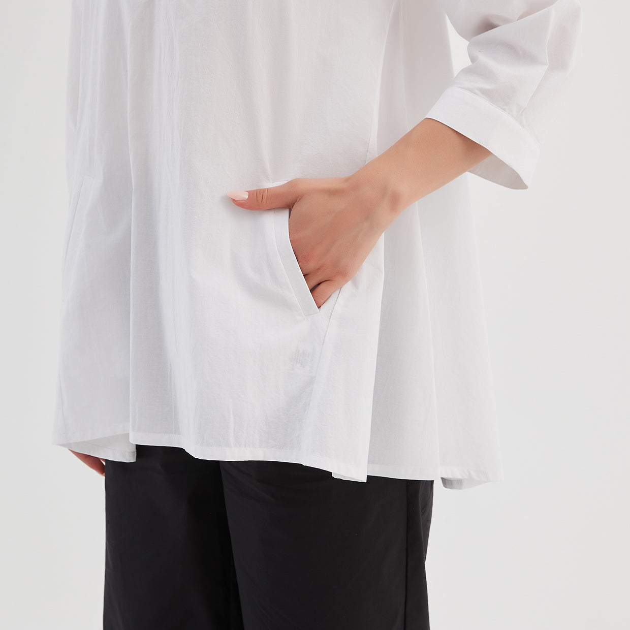 Notch Collar Shirt White