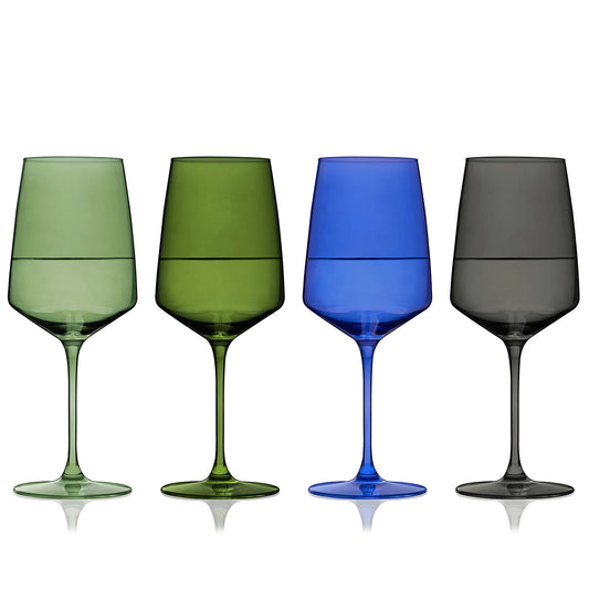 Viski Nouveau Seaside Crystal Wine Glasses
