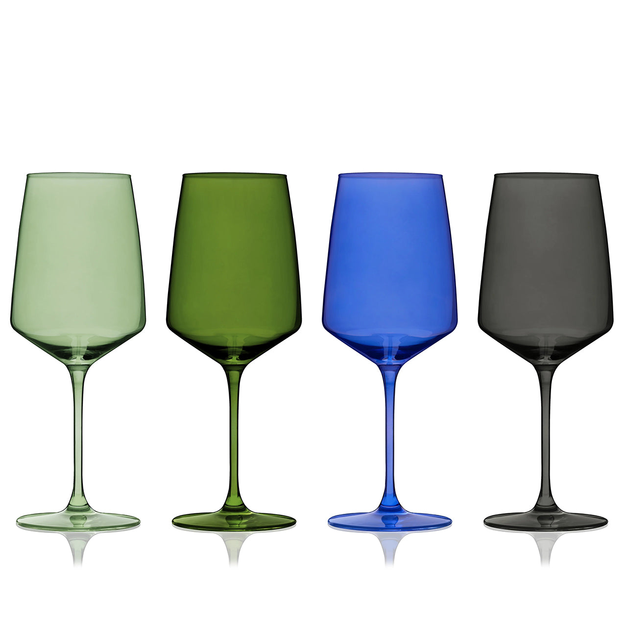Nouveau Seaside Crystal Wine Glasses Set 4