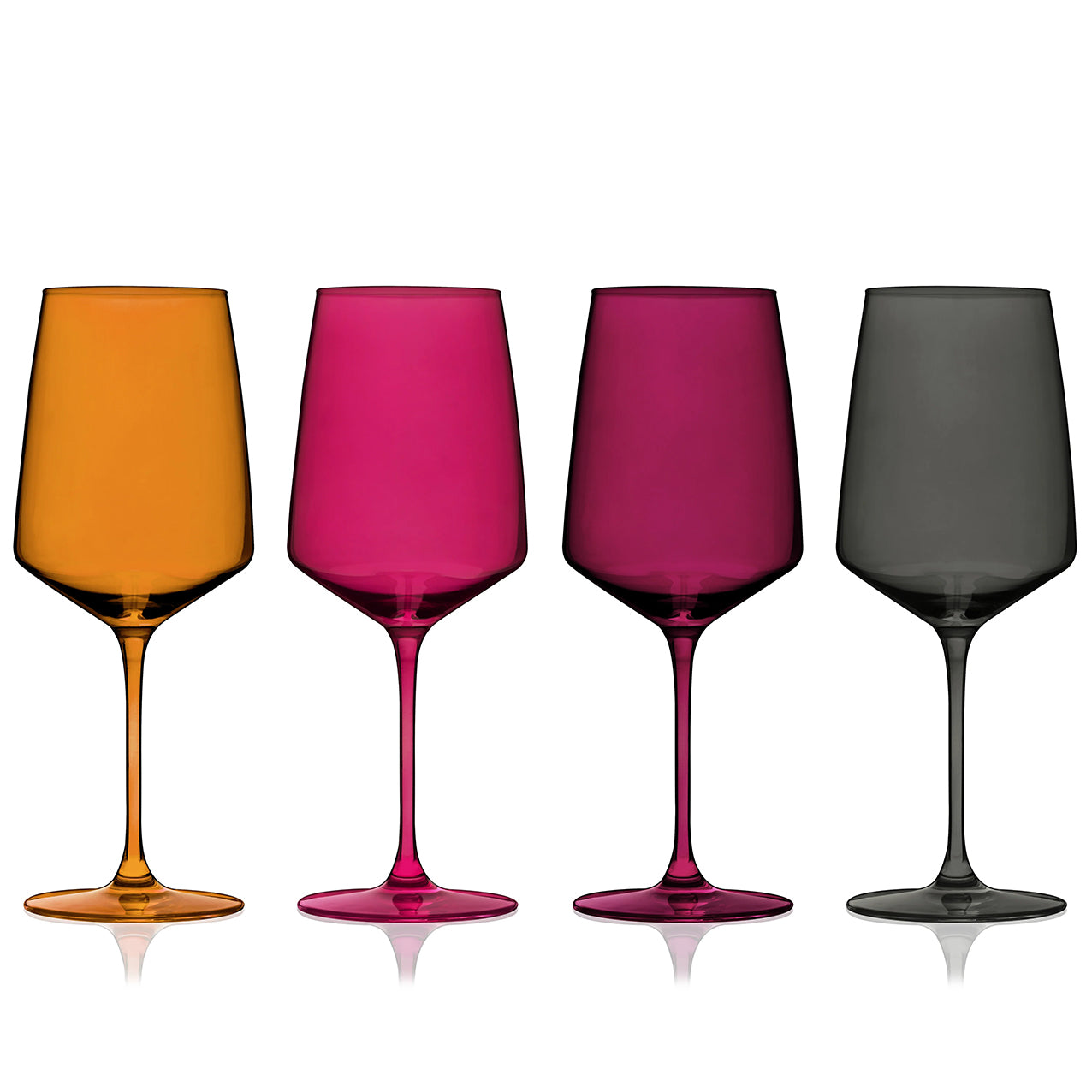 Nouveau Sunset Crystal Wine Glasses Set4