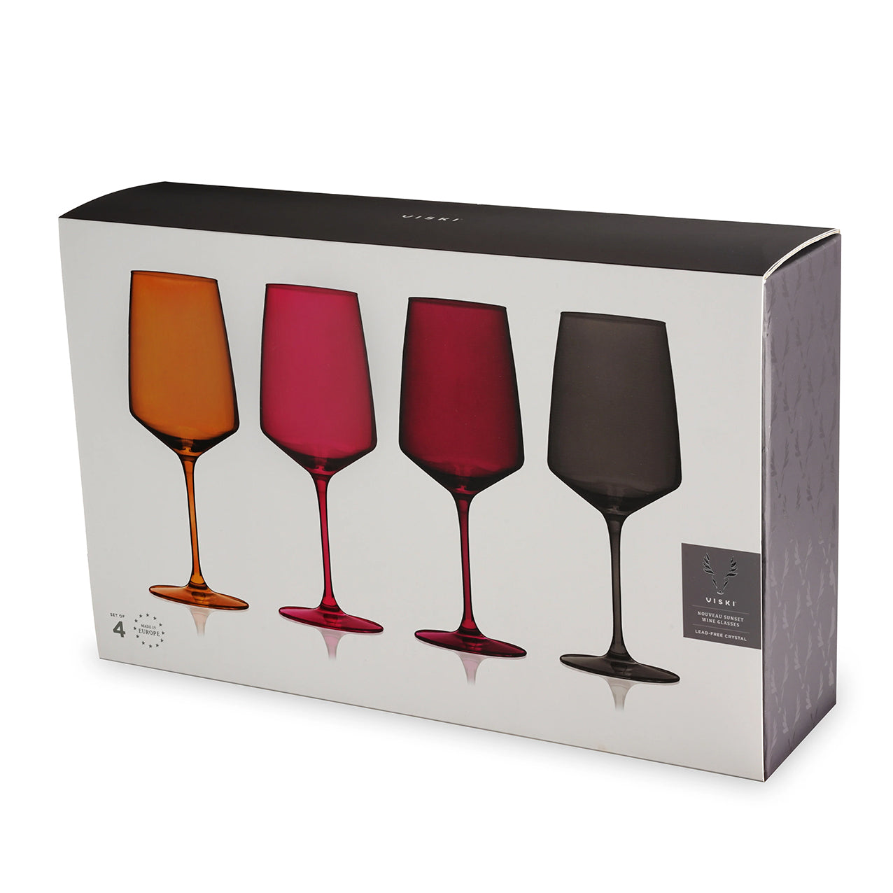Nouveau Sunset Crystal Wine Glasses Set4