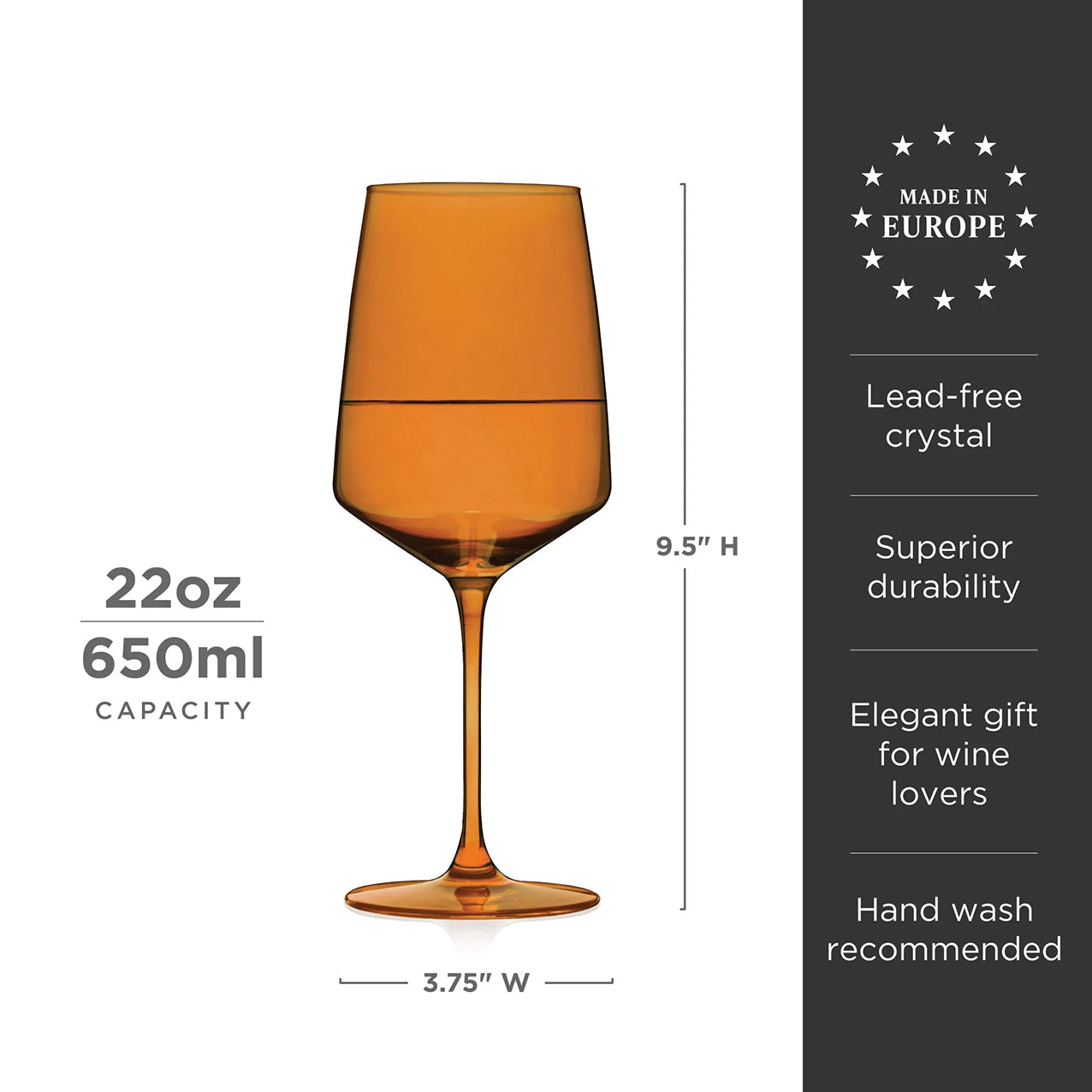 Nouveau Sunset Crystal Wine Glasses Set4