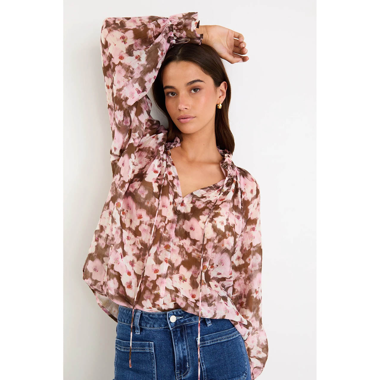 Odyssey Blush Chocolate Floral Top