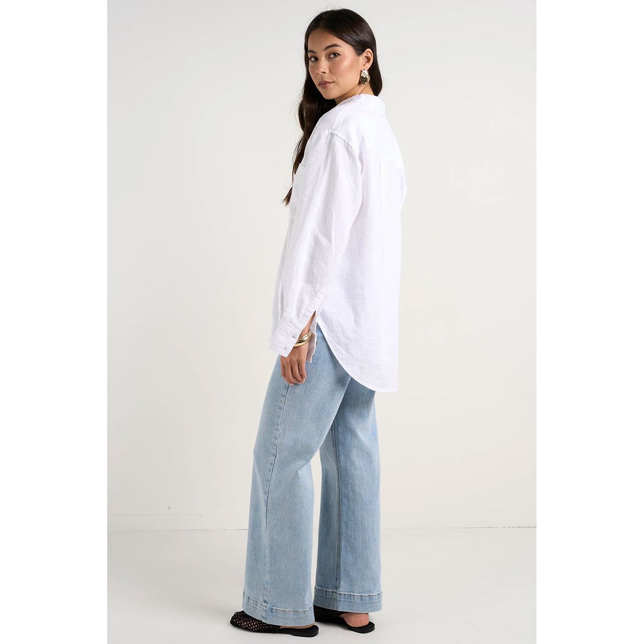 Optimum White Linen Oversized Shirt