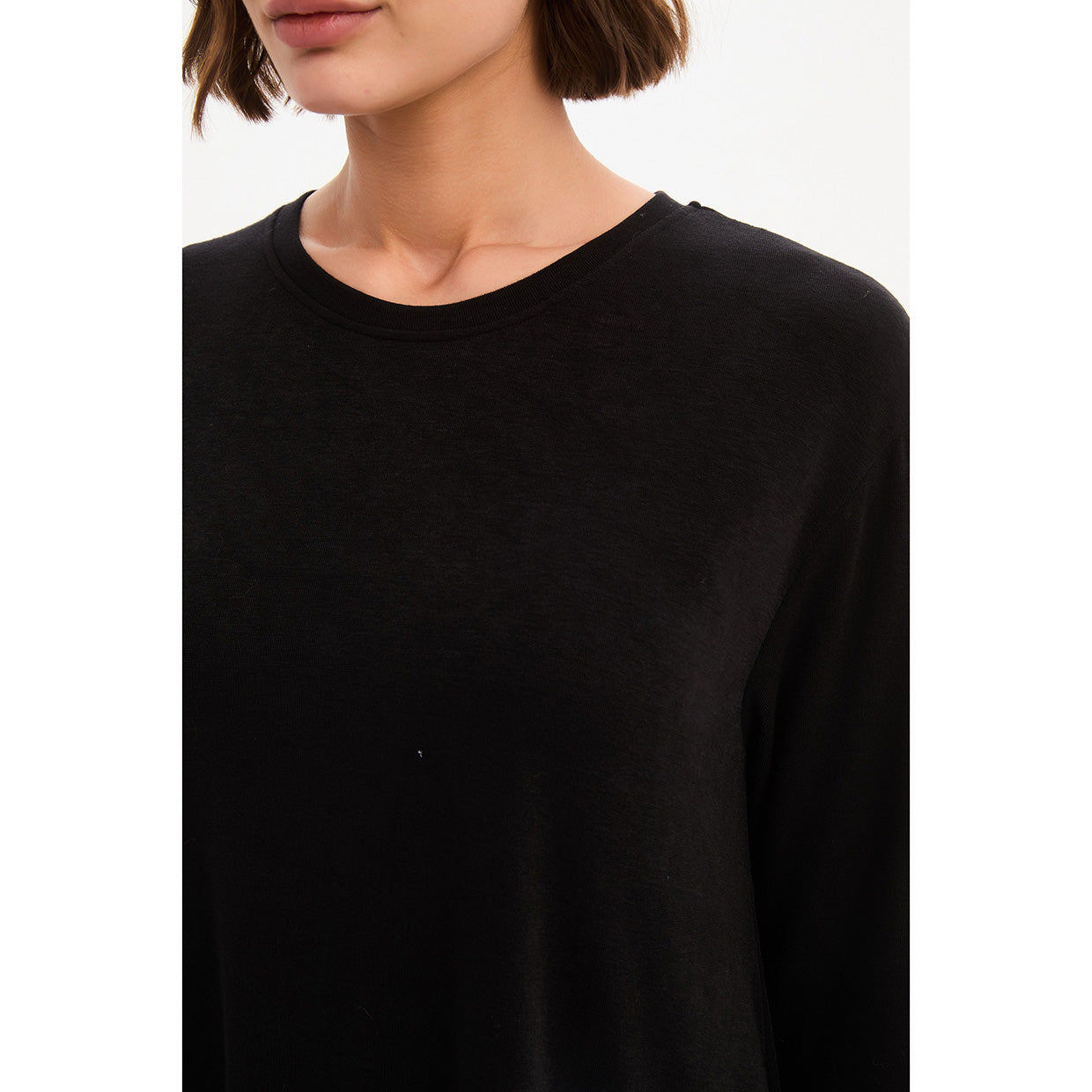 Overlay Panel Knit Dress Black