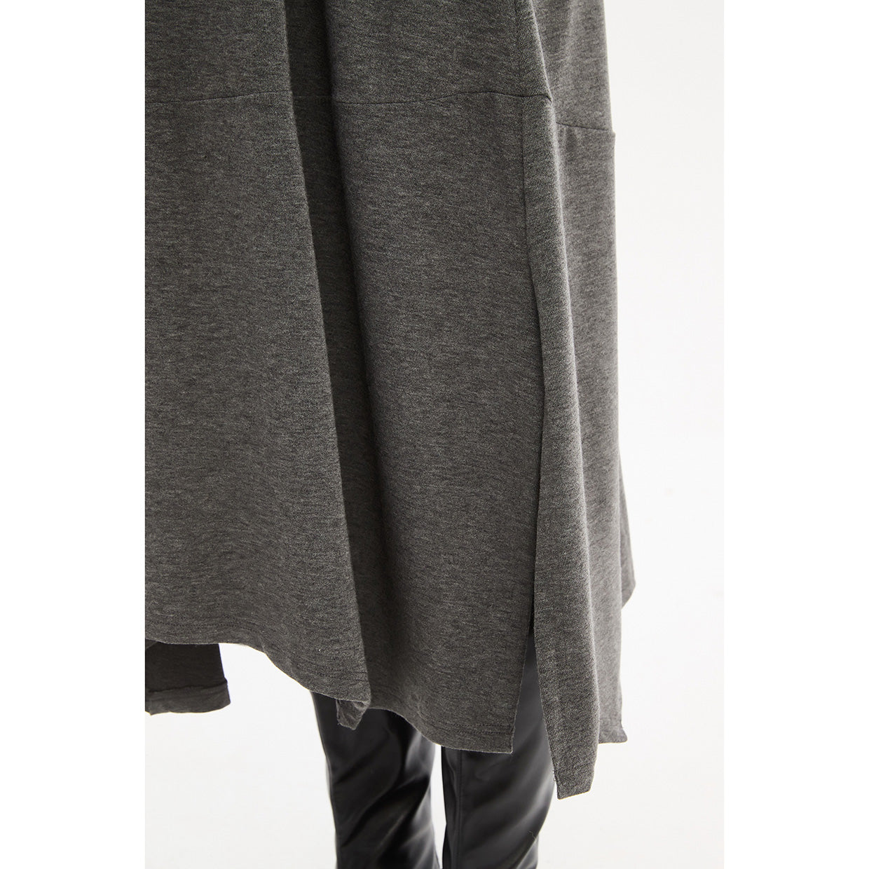 Overlay Panel Knit Dress Charcoal