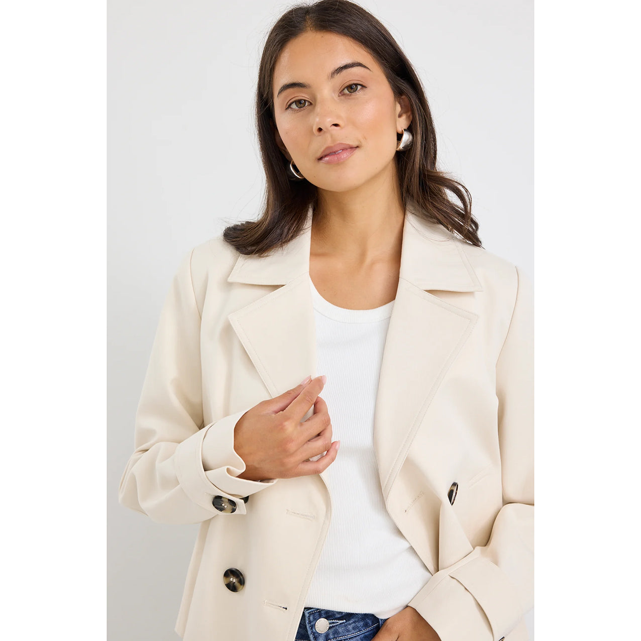 Pathway Pumice Cropped Trench Jacket