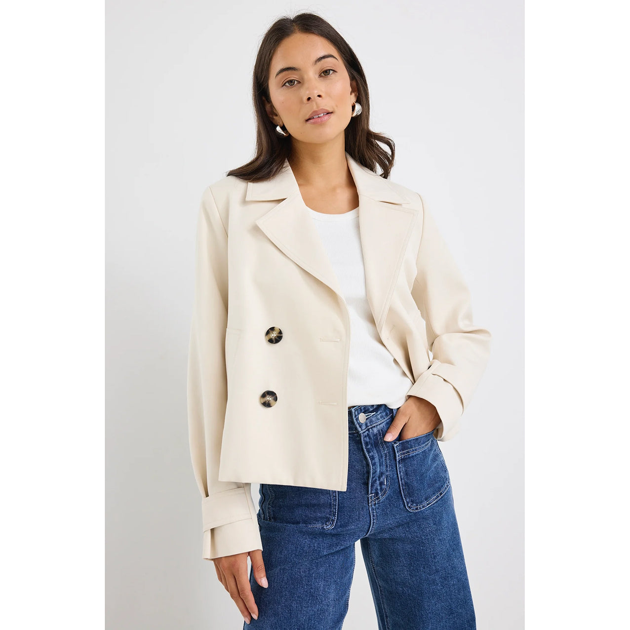 Pathway Pumice Cropped Trench Jacket