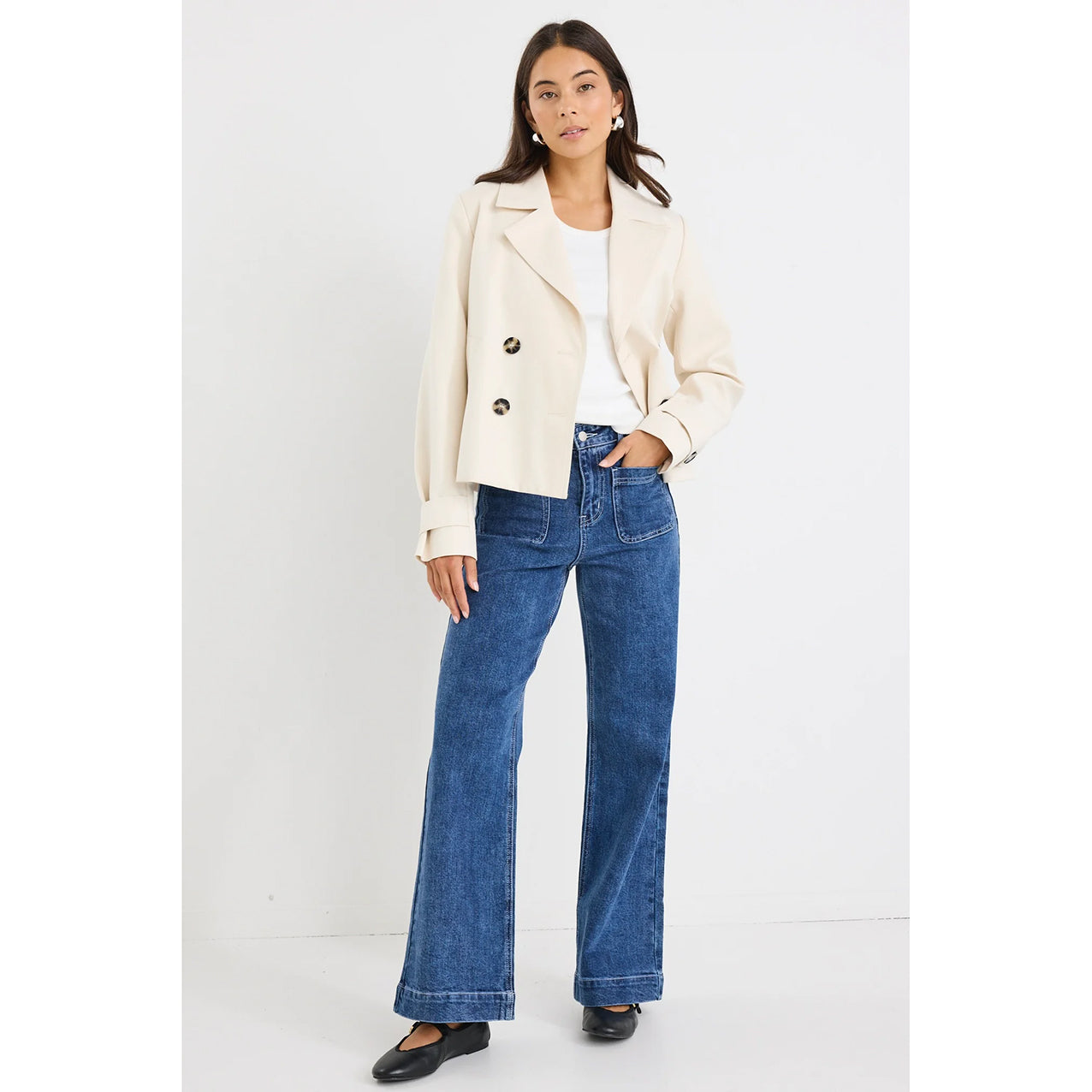 Pathway Pumice Cropped Trench Jacket