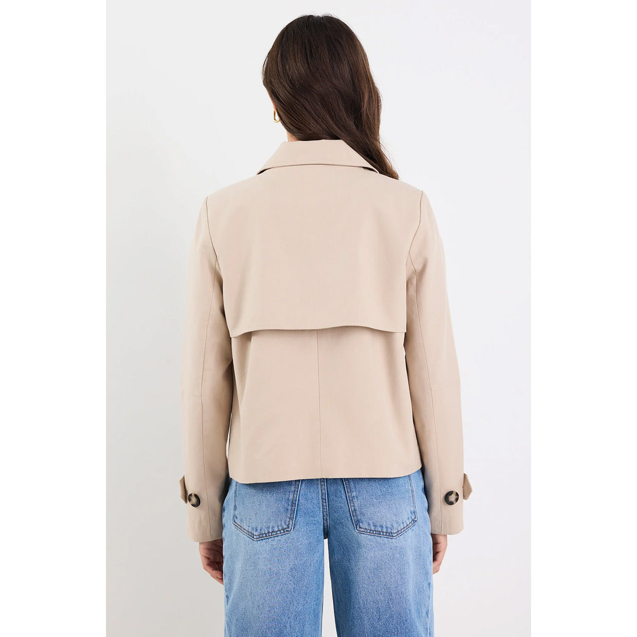Pathway Taupe Cropped Trench Jacket