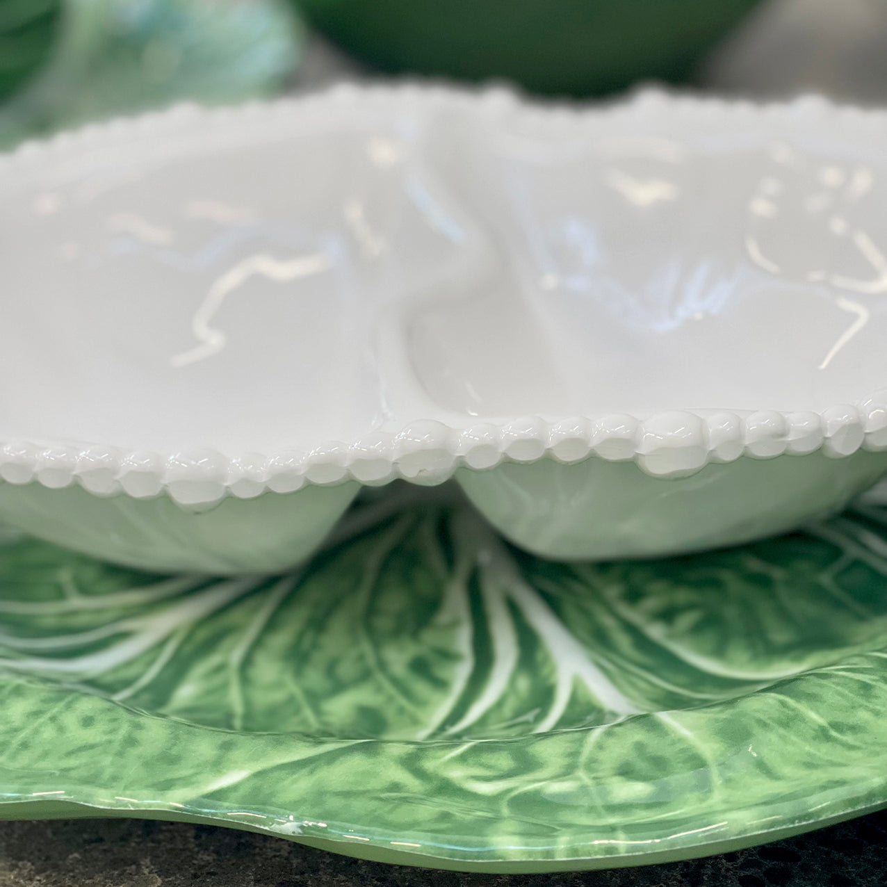 Melamine Pearl Double Serving Bowl White