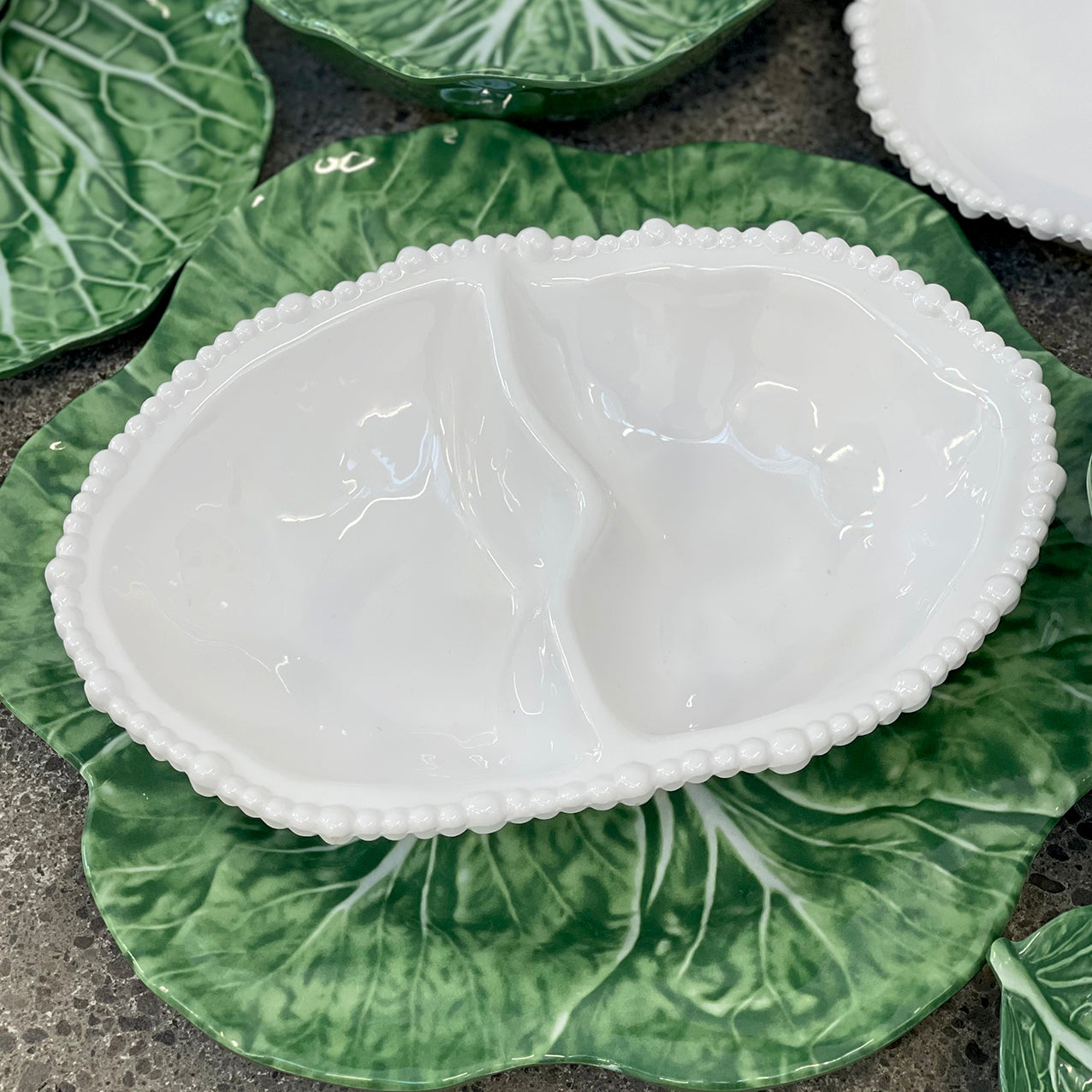 Melamine Pearl Double Serving Bowl White