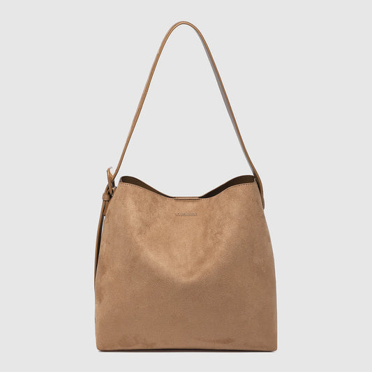Peyton Suedette Shoulder Bag Honey