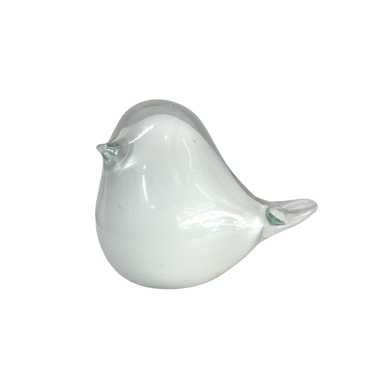 Glass Fat Bird White