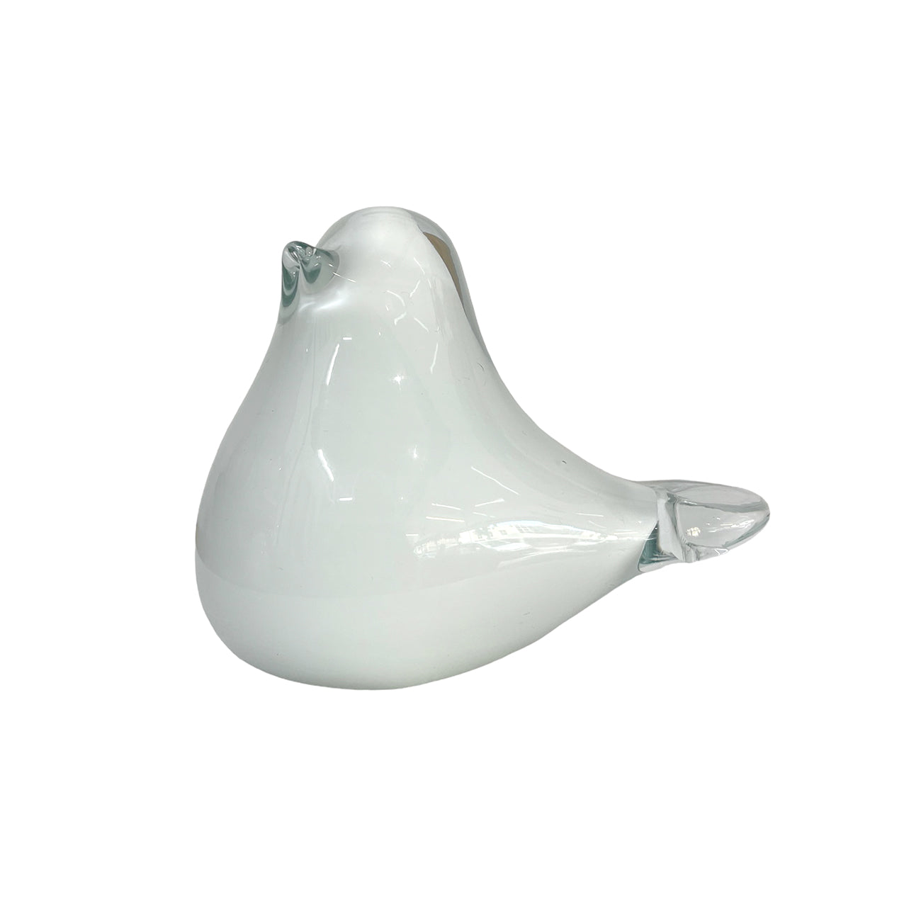 Glass Fat Bird White