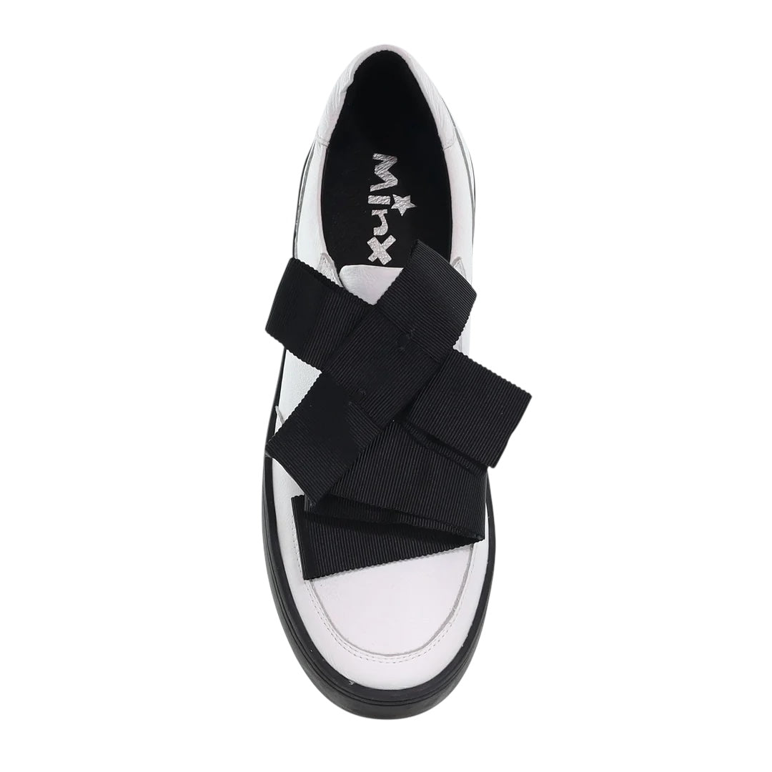Yoko - White Black Ribbon Black Sole