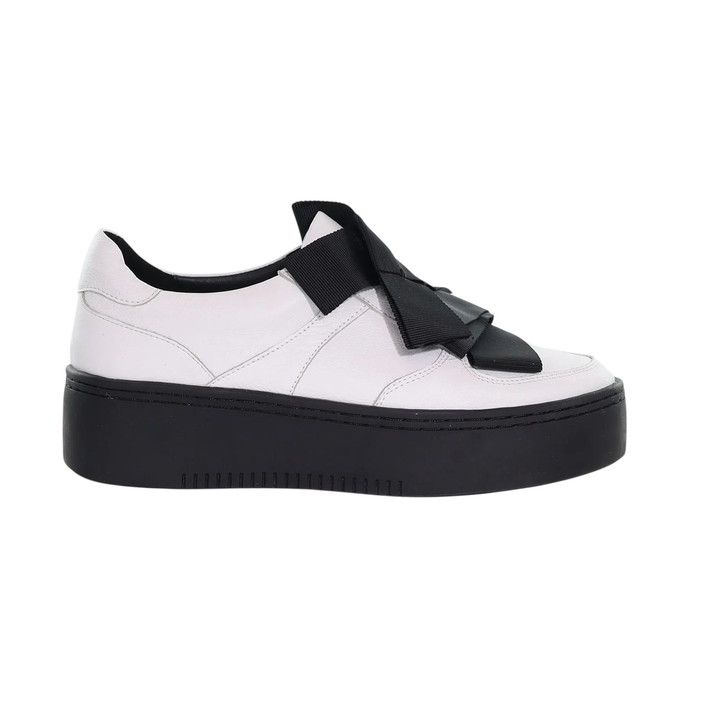 Yoko - White Black Ribbon Black Sole