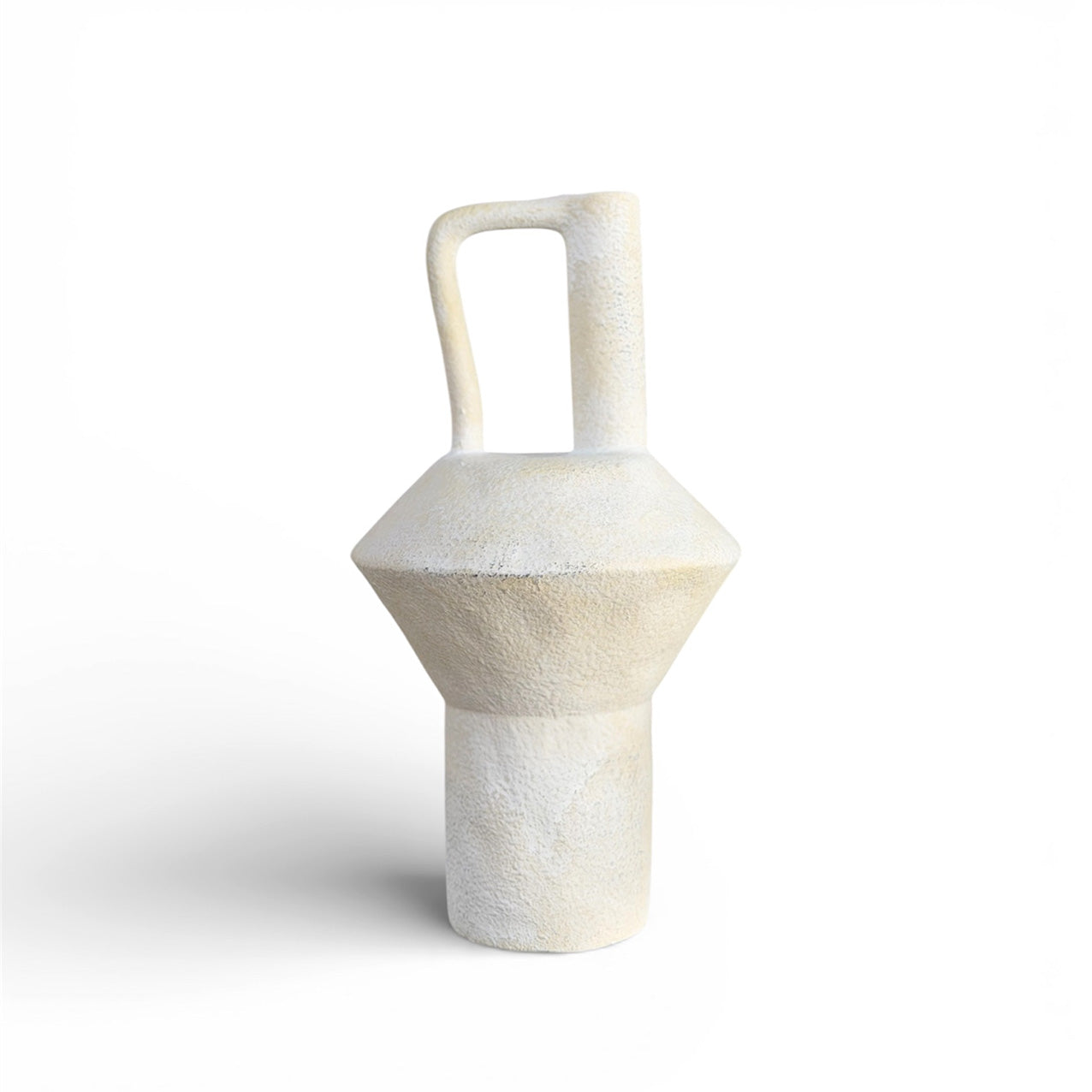 Stevie Resin Vase Textured White