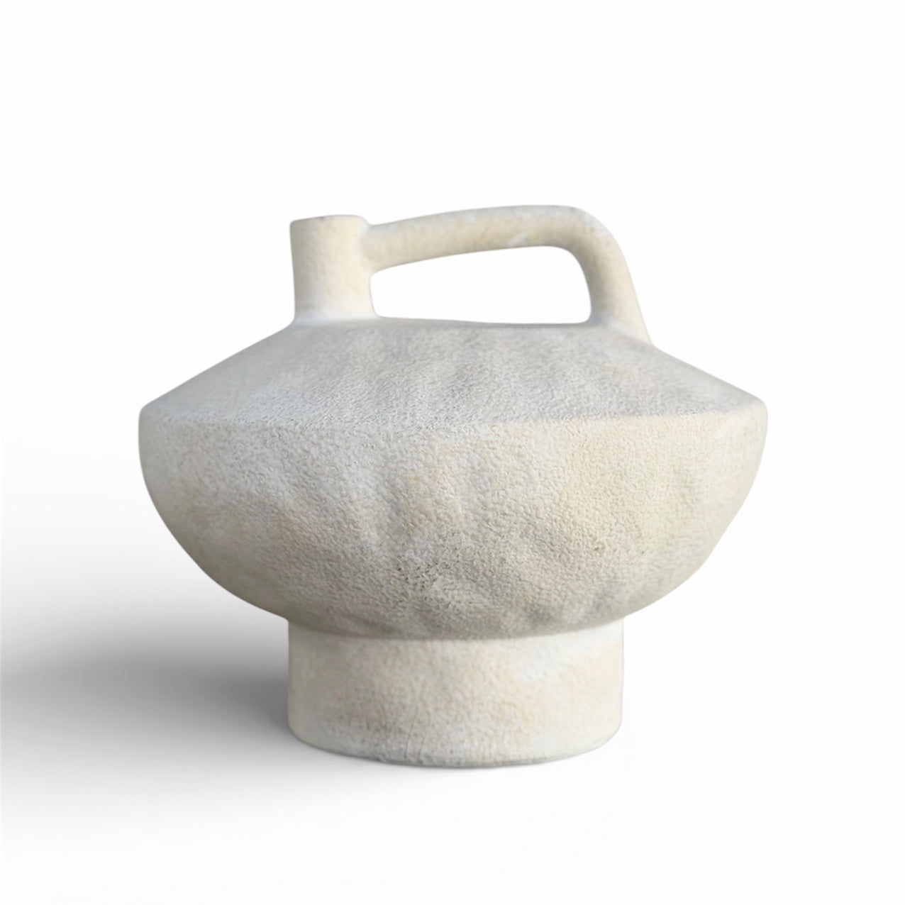 Stevie Resin Vase Textured White