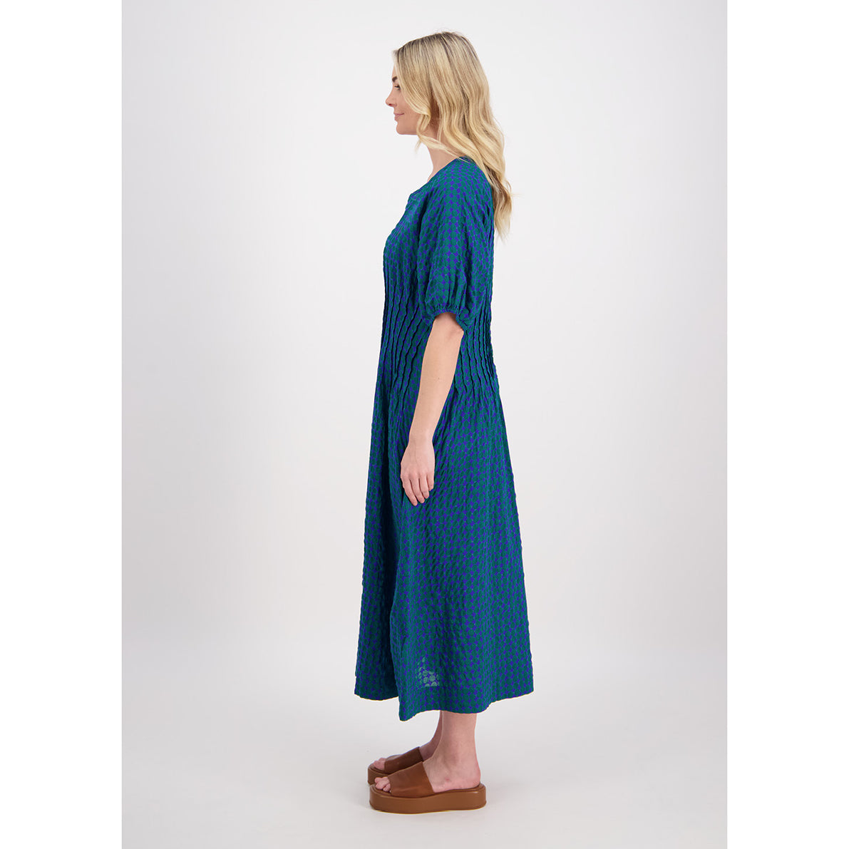 BW Phyllis Dress Green/Blue Spot