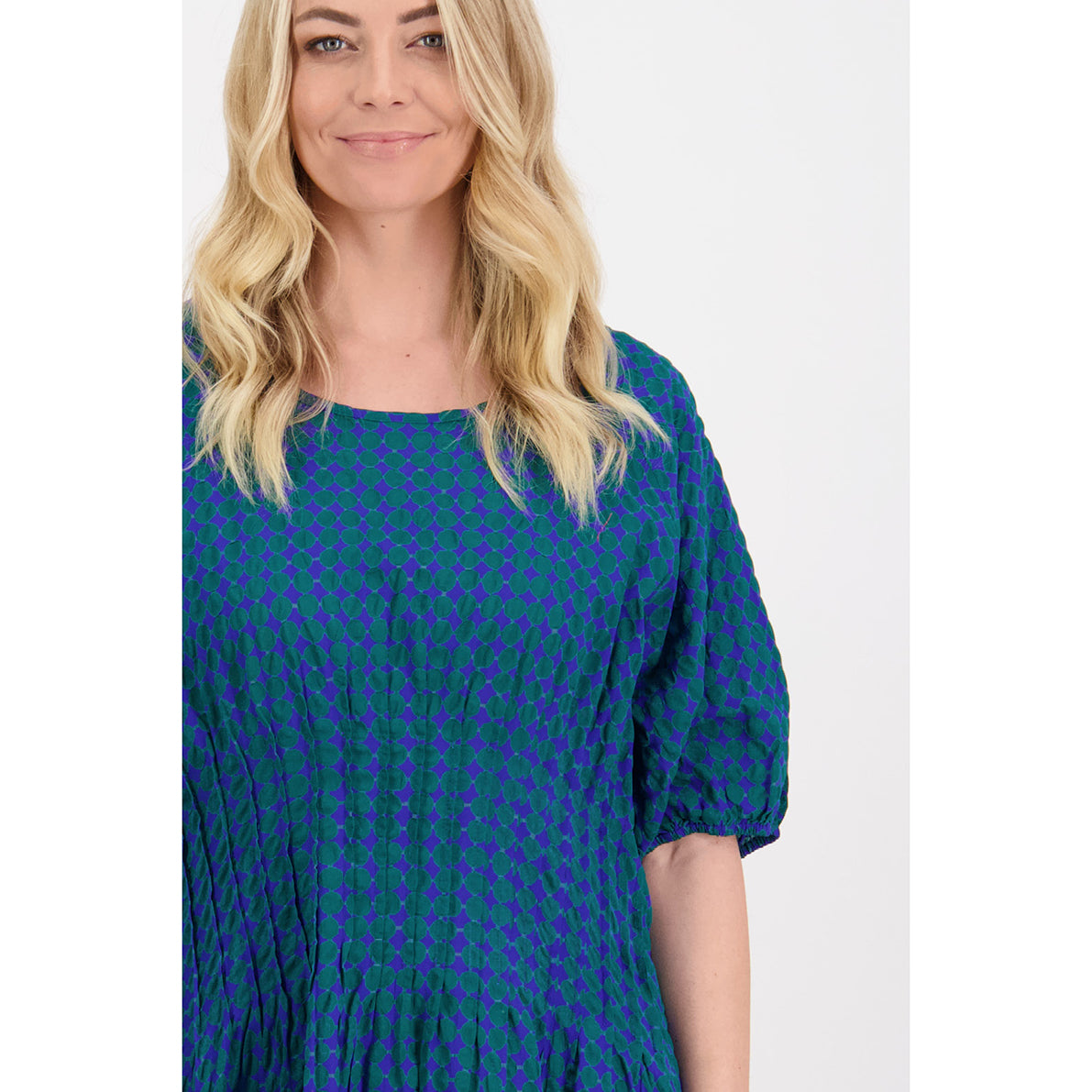 BW Phyllis Dress Green/Blue Spot