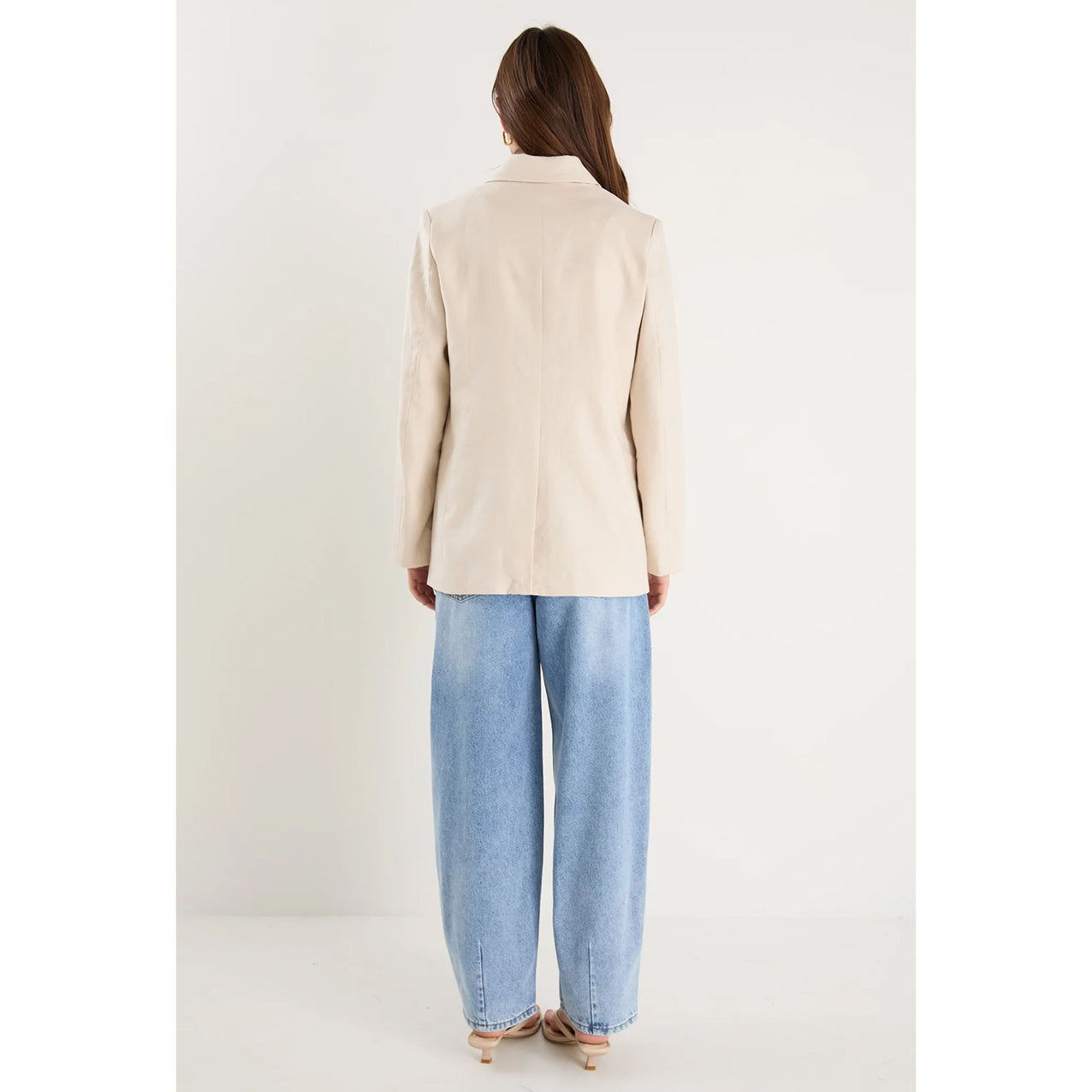 Pillar Cream Linen 2 Button Blazer