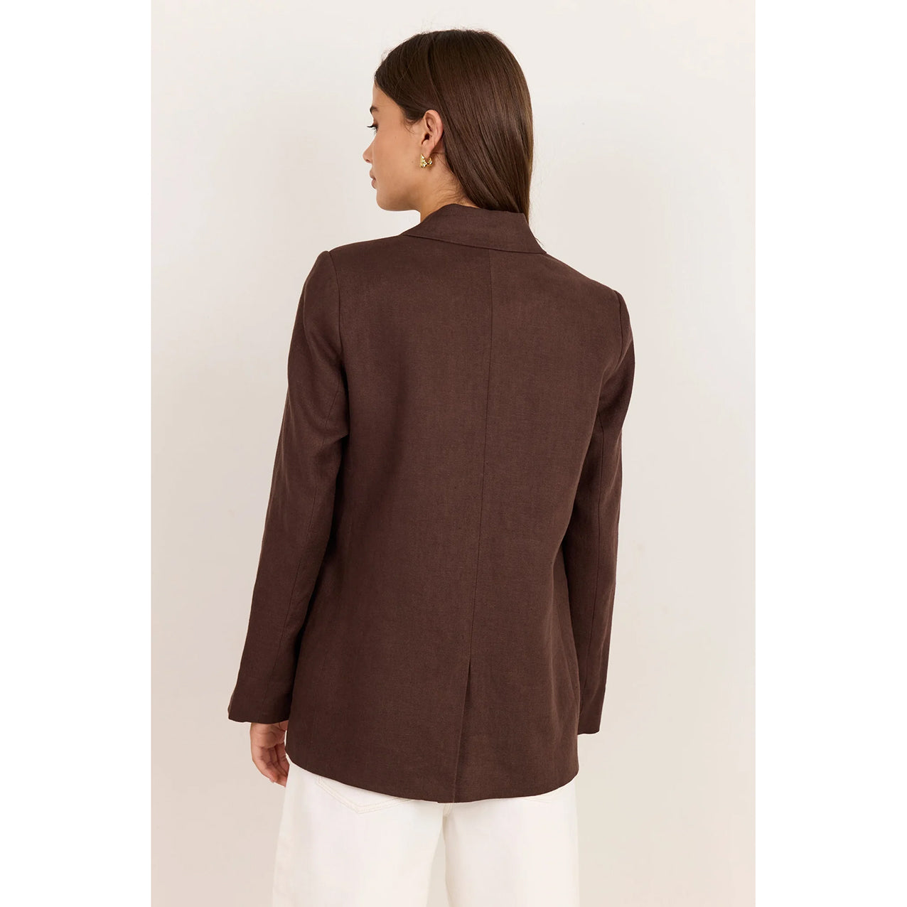Pillar Chocolate Linen 2 Button Blazer