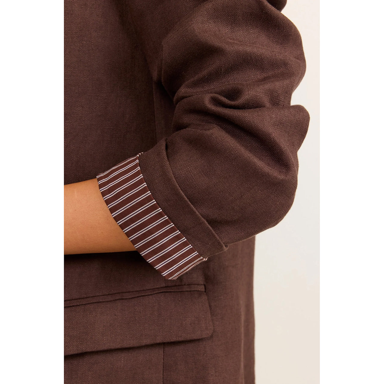 Pillar Chocolate Linen 2 Button Blazer