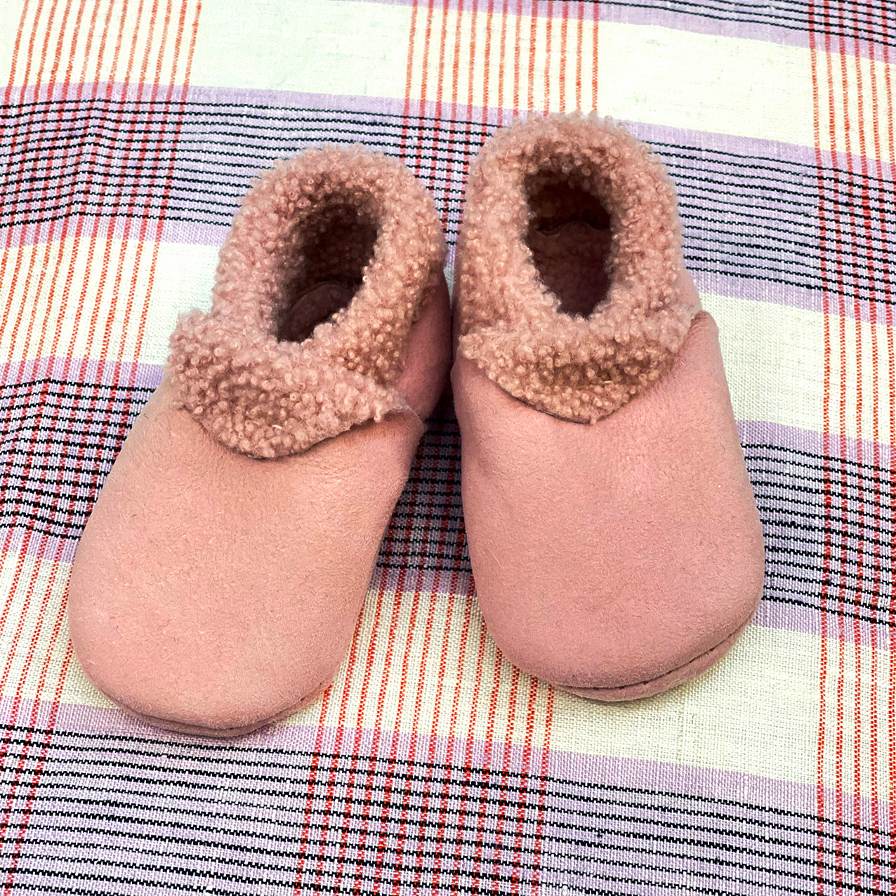 Pink Lambskin Booties