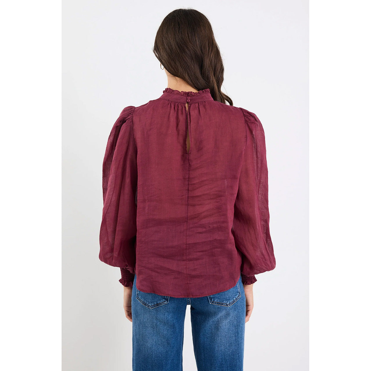Poet Burgundy Plum Sheer Top