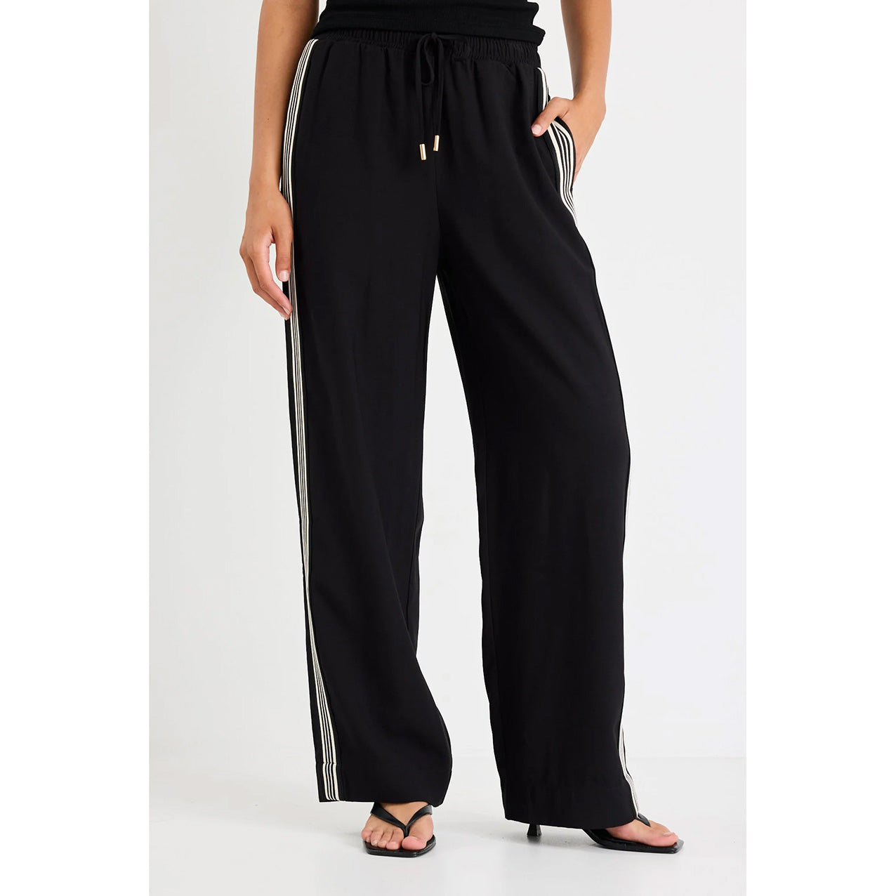 Vibe Black Jacquard Stripe Pant