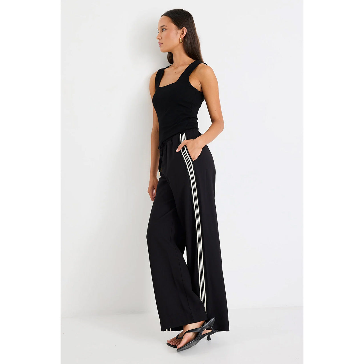 Vibe Black Jacquard Stripe Pant