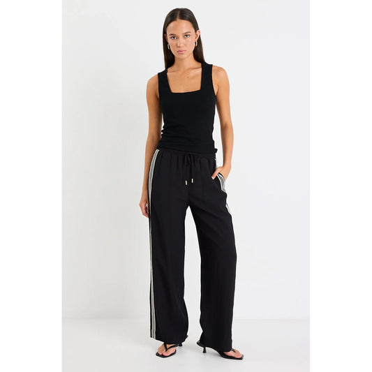 Vibe Black Jacquard Stripe Pant