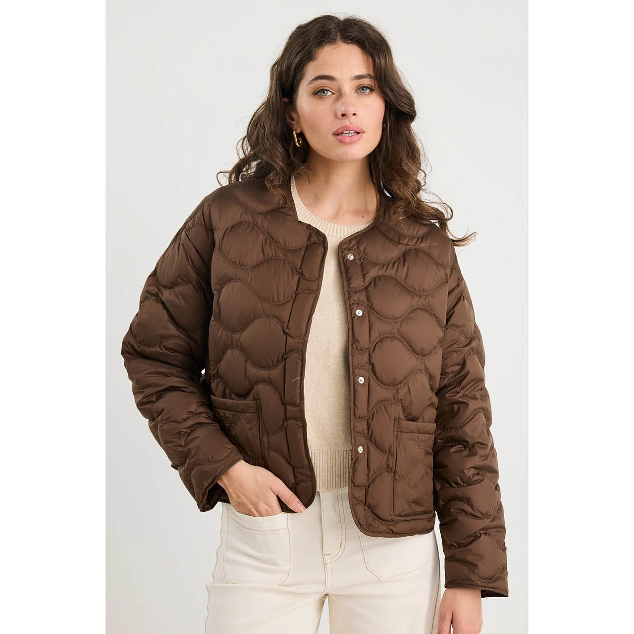 Premium Chocolate Down Filled Quilted Puffer Jacket