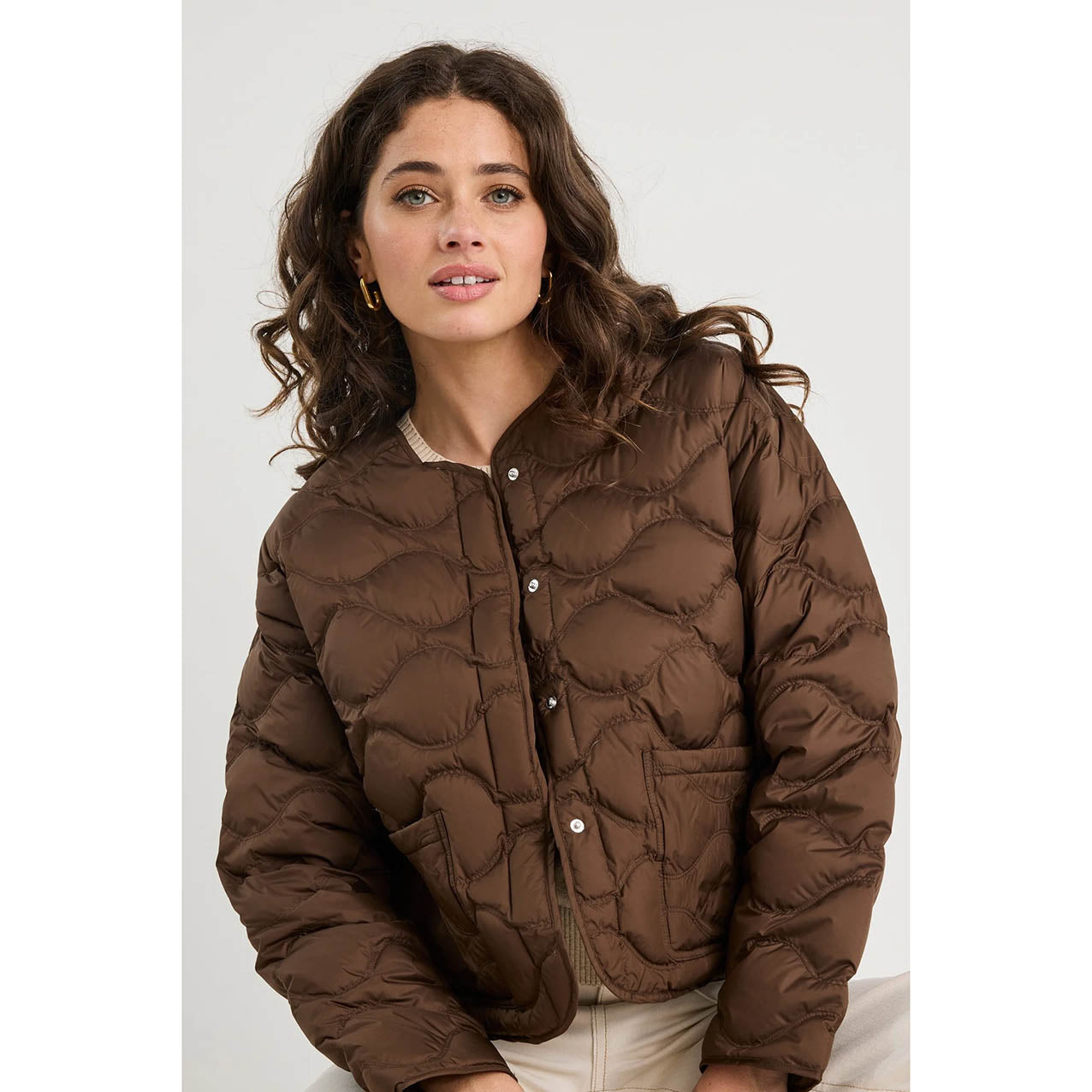 Premium Chocolate Down Filled Quilted Puffer Jacket