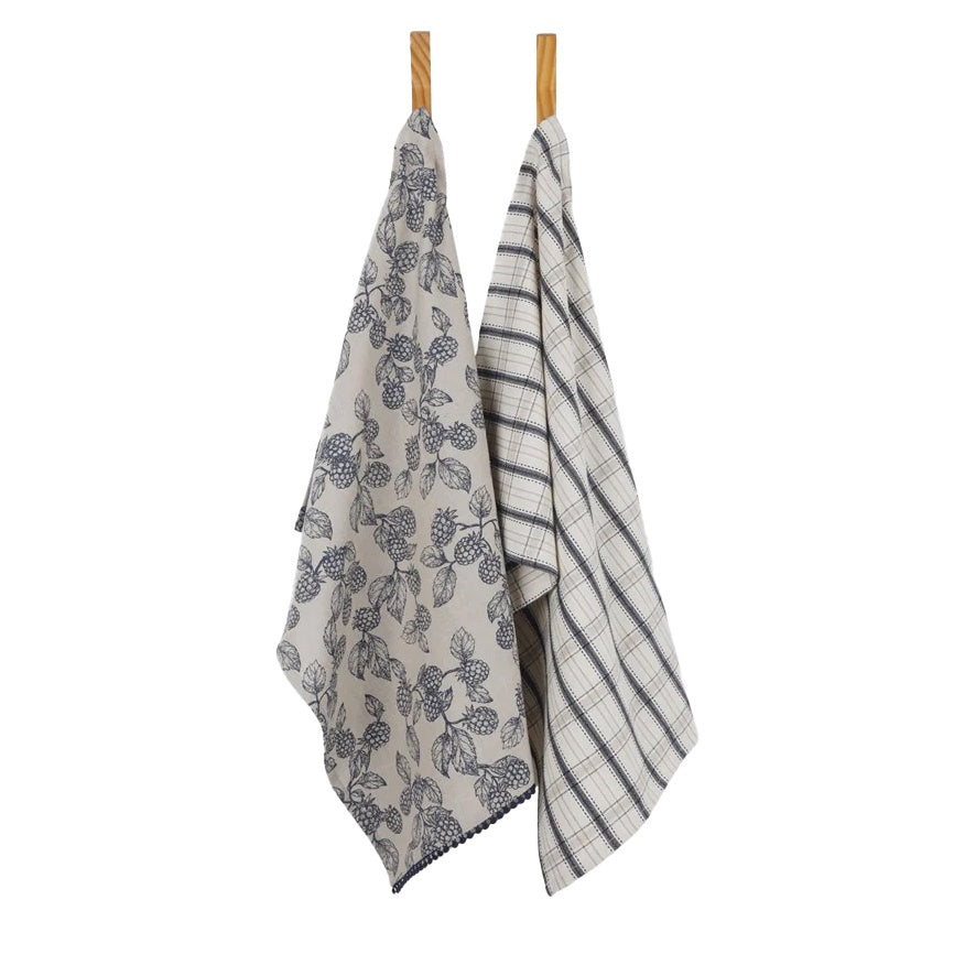 R&H Berry Tea Towel Pack 2 Blue