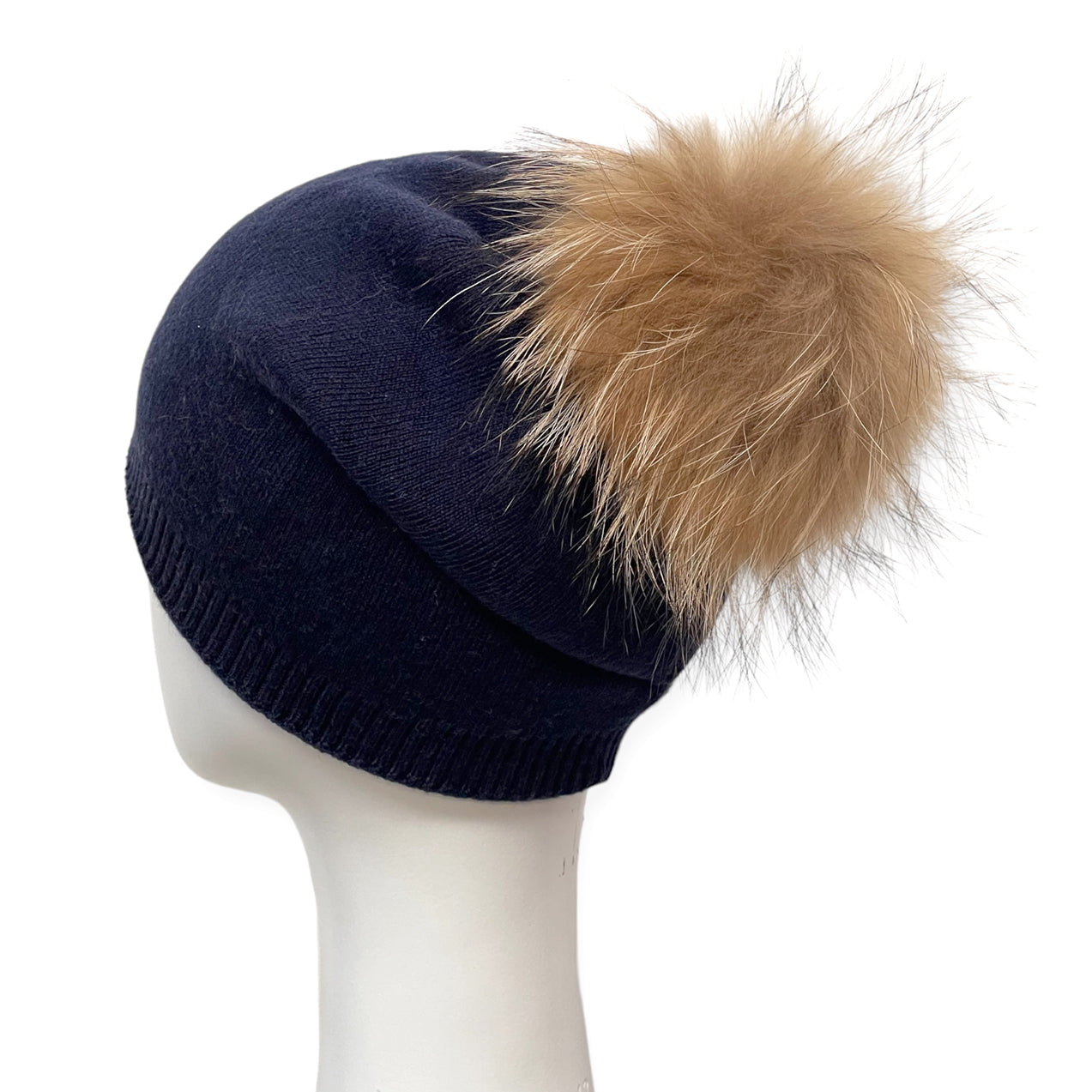 Cashmere Blend Slouch Racoon Beanie