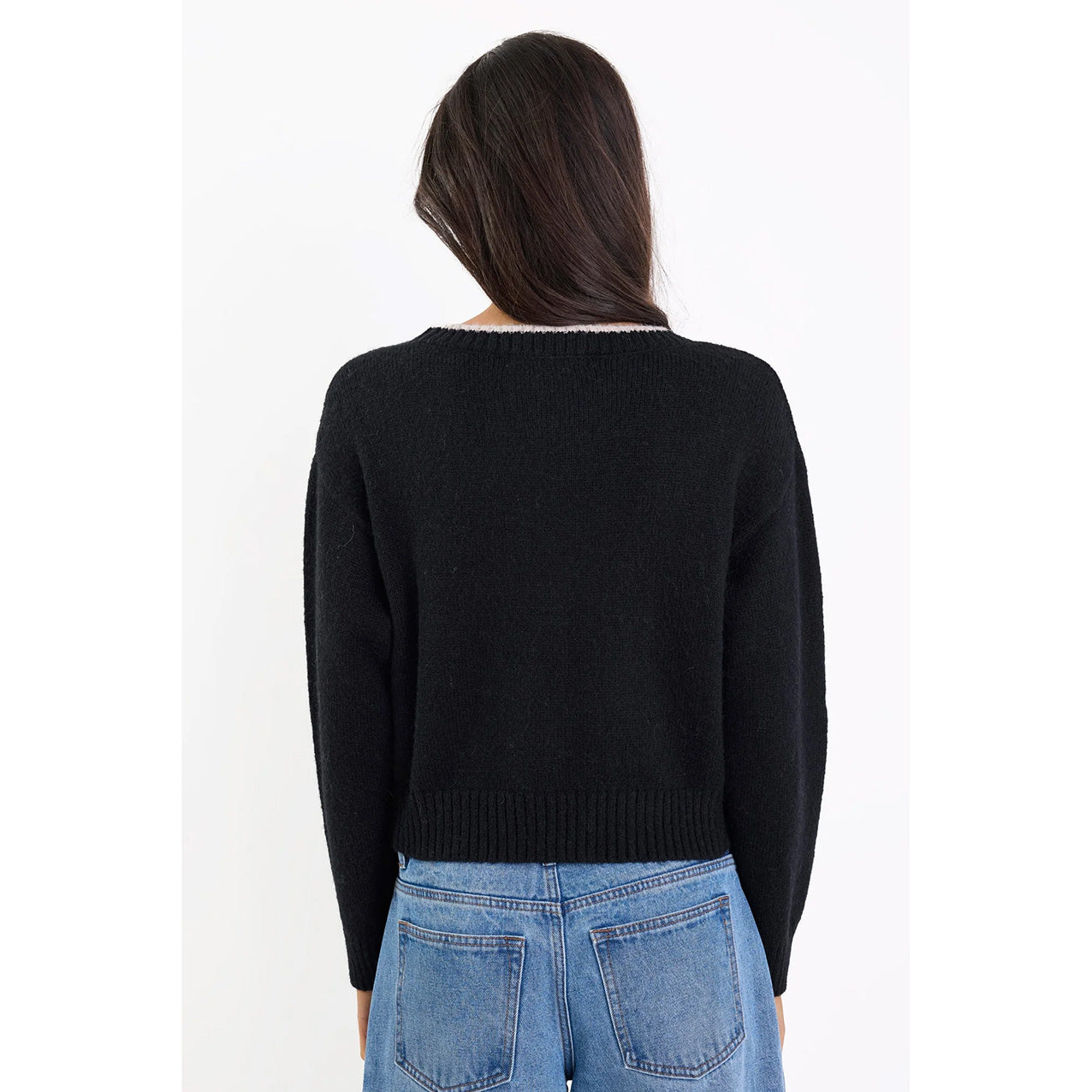 Rapport Black Contrast Edge Cardigan