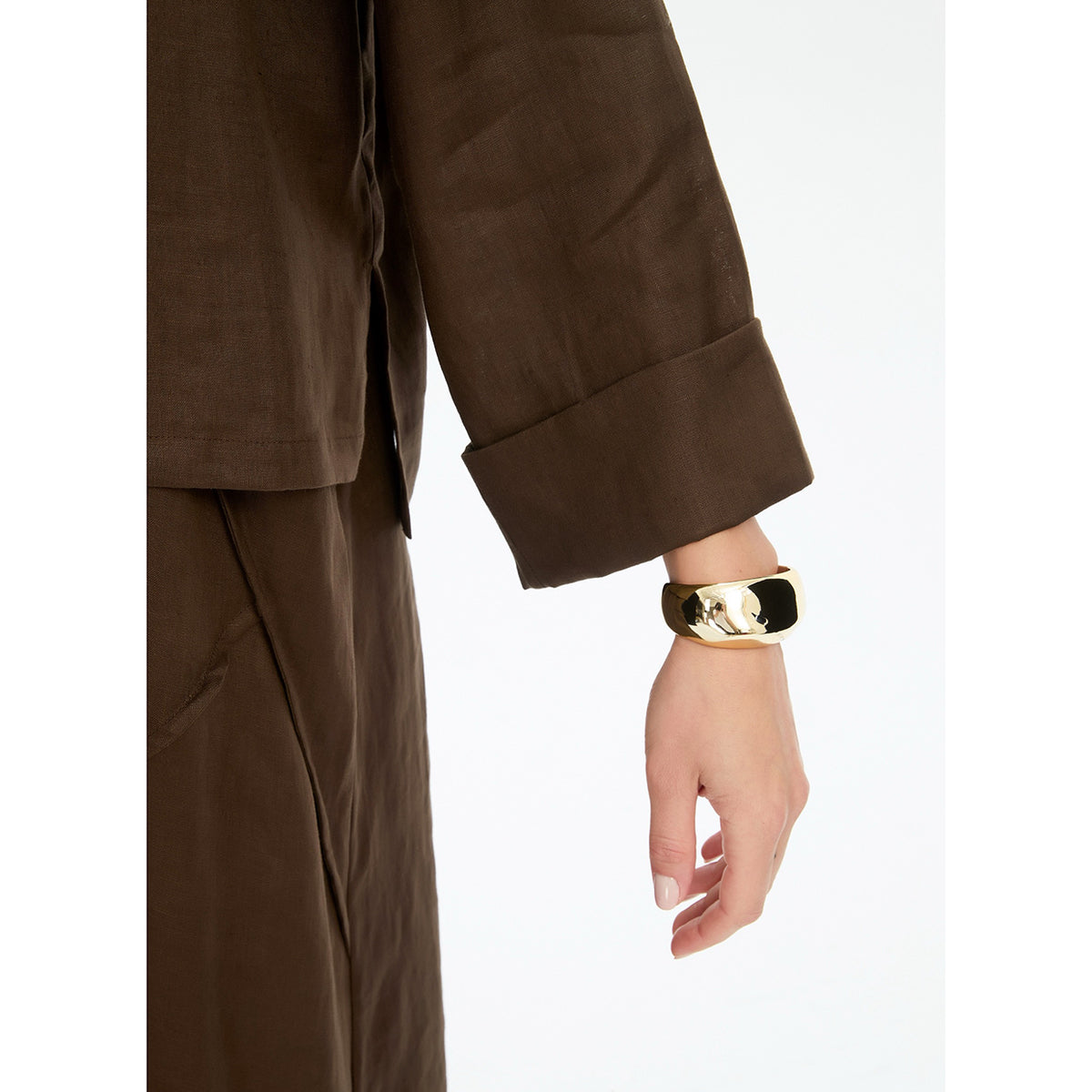 Relaxed Linen Cardi Chocolate
