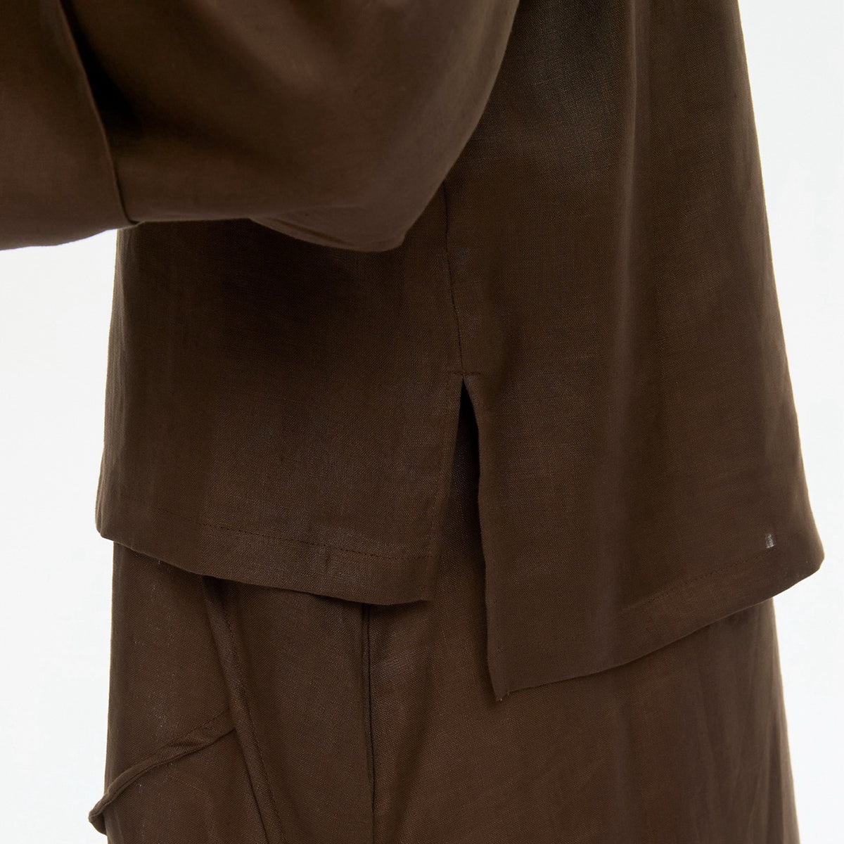 Relaxed Linen Cardi Chocolate