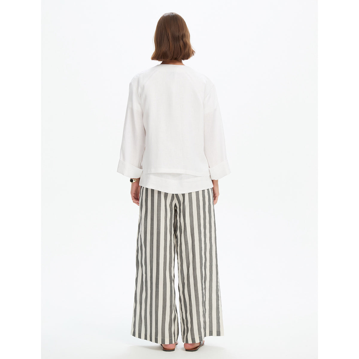 Relaxed Linen Cardi White