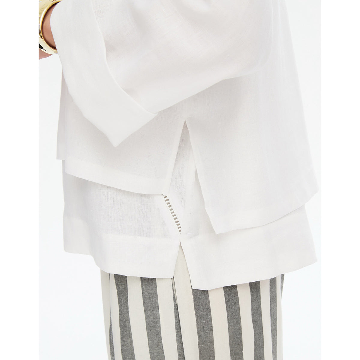 Relaxed Linen Cardi White